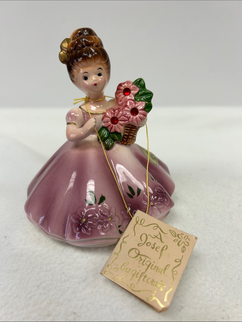 Vintage 4” Josef Originals “ July “ Ruby birthstone girl made in Japan